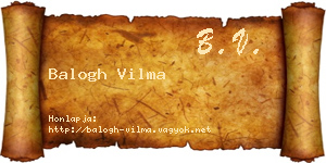 Balogh Vilma névjegykártya